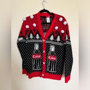 Women’s Coca Cola Ugly Christmas Sweater “IT'S THE REAL THING" Coke holiday S/M